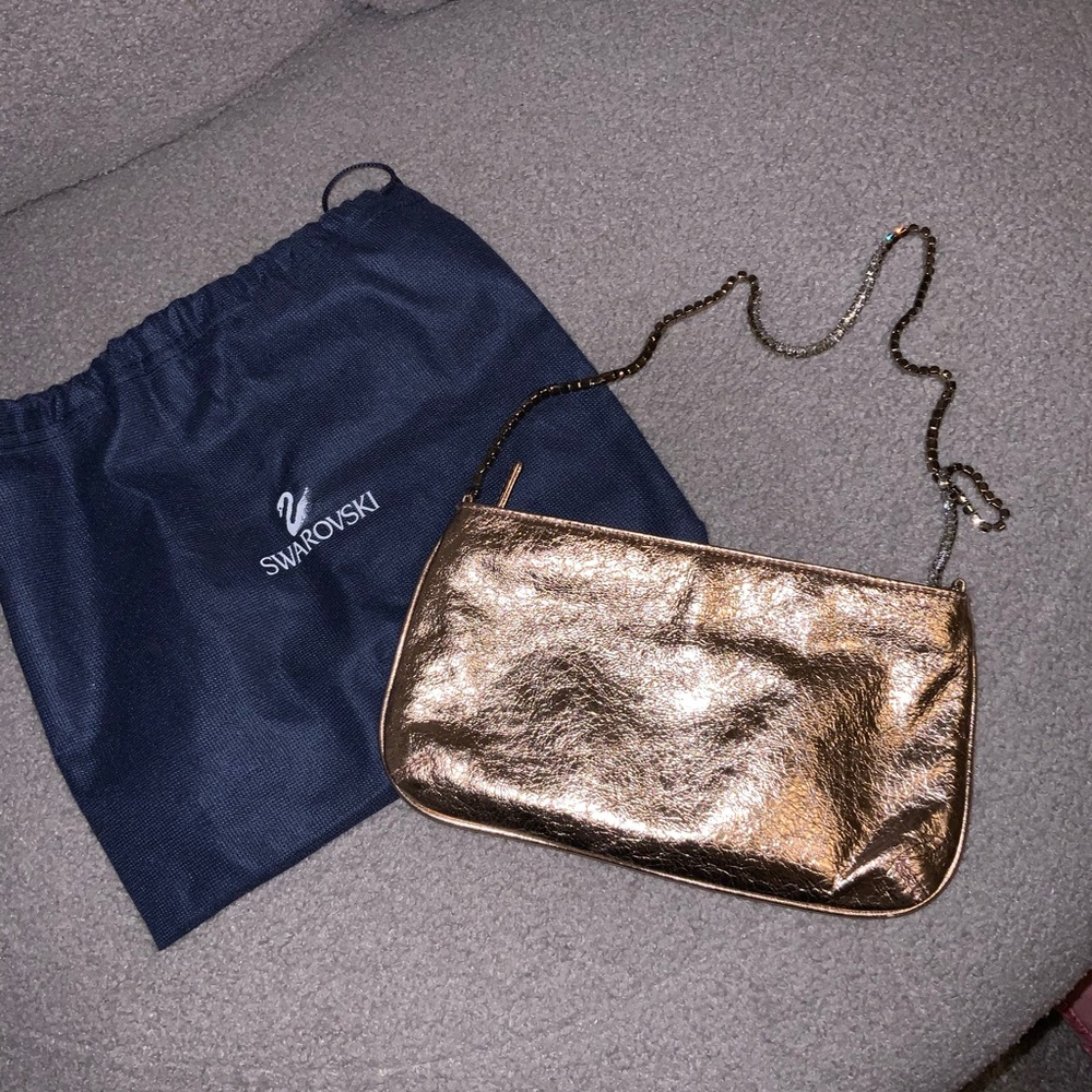 Swarovski Metallic Rose Gold Clutch
